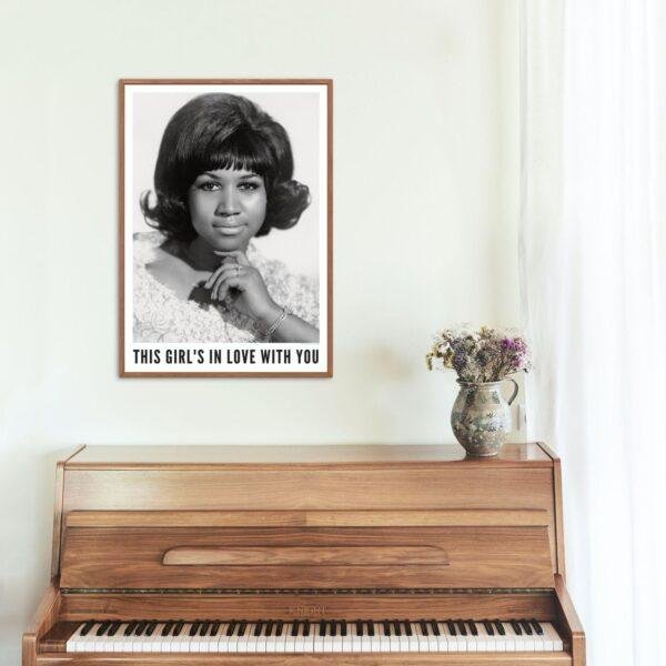 Aretha Franklin - Jazz Music Poster, Billboard 1968, Gallery Matte
