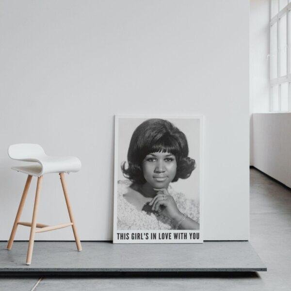Aretha Franklin - Jazz Music Poster, Billboard 1968, Gallery Matte