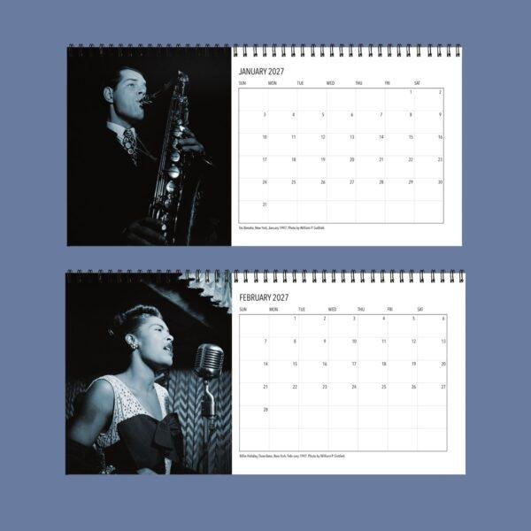 Classic Jazz Desk Calendar - Monthly Planner, Max Roach Cover, Semi‑Glossy Paper