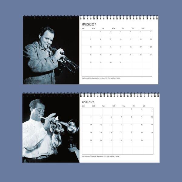 Classic Jazz Desk Calendar - Monthly Planner, Max Roach Cover, Semi‑Glossy Paper