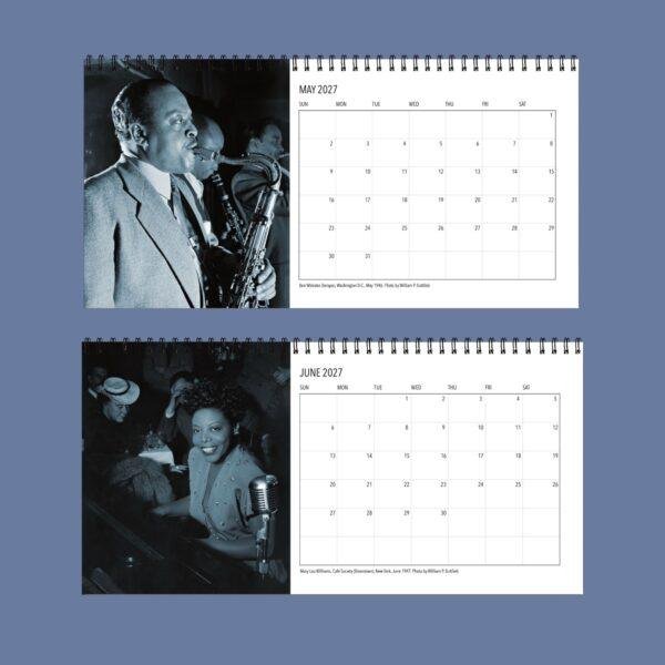 Classic Jazz Desk Calendar - Monthly Planner, Max Roach Cover, Semi‑Glossy Paper