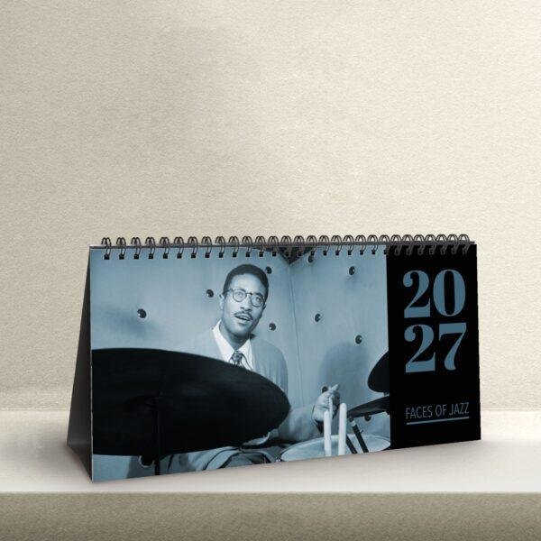 Classic Jazz Desk Calendar - Monthly Planner, Max Roach Cover, Semi‑Glossy Paper