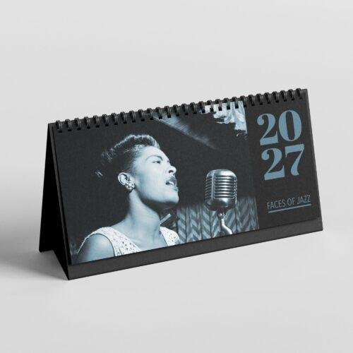 Classic Jazz Desk Calendar – Monthly Planner, Billie Holiday Cover, Semi-Glossy Paper