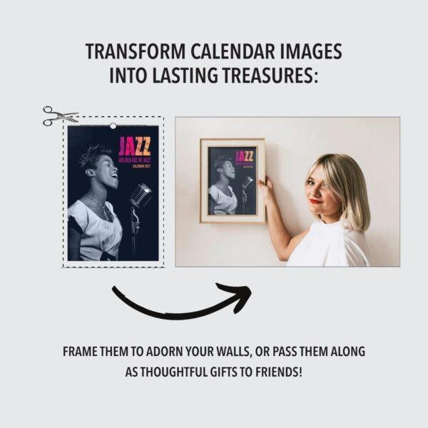 Jazz Calendar: Thoughtful Gift, Music Legend, Monthly Planner, Sarah Vaughan Cover, Semi‑Glossy Paper