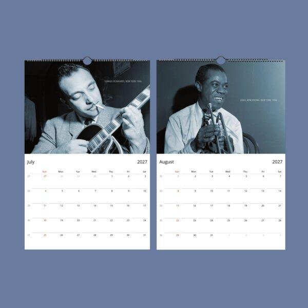 Jazz Calendar: William P. Gottlieb’s Masterpieces, Louis Armstrong Cover, Semi‑Glossy Paper