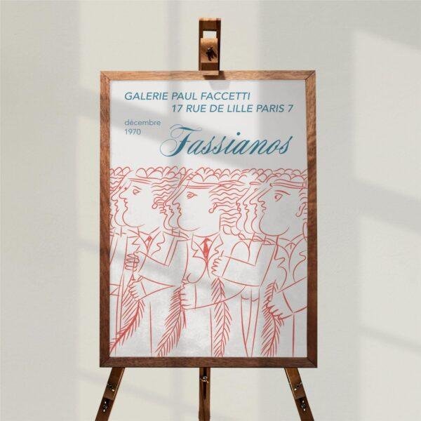 Alekos Fassianos Exhibition Poster - Galerie Paul Facchetti 1970