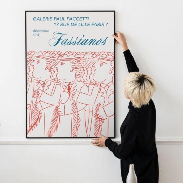 Alekos Fassianos Exhibition Poster - Galerie Paul Facchetti 1970