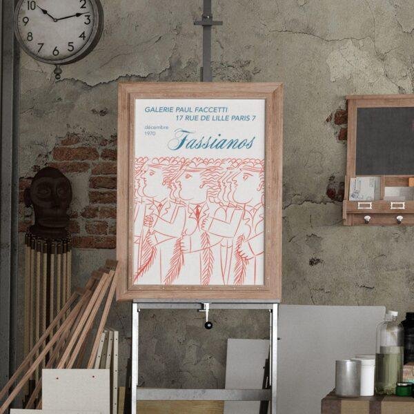 Alekos Fassianos Exhibition Poster - Galerie Paul Facchetti 1970