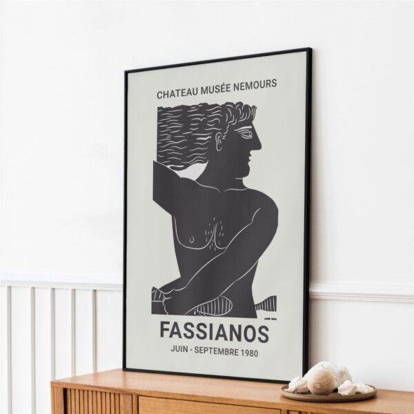 Alekos Fassianos Exhibition Poster - Château Musée Nemours 1980