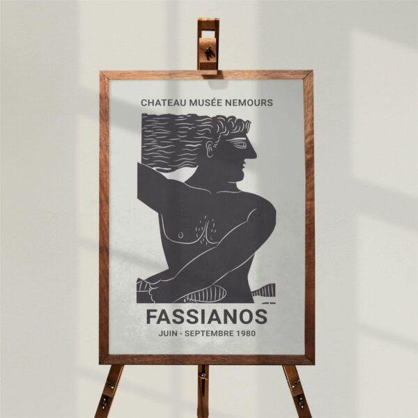 Alekos Fassianos Exhibition Poster - Château Musée Nemours 1980