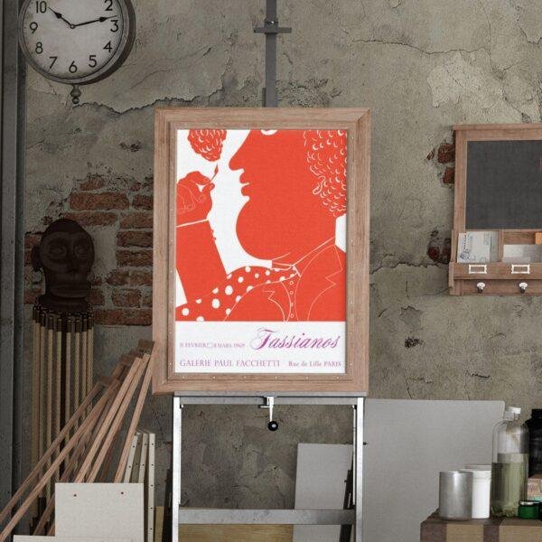 Alekos Fassianos Exhibition Poster - Galerie Paul Facchetti Paris 1969