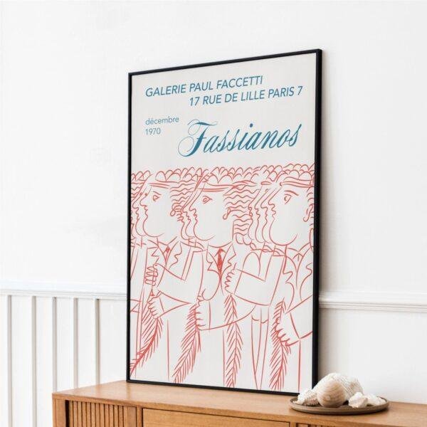 Alekos Fassianos Exhibition Poster - Galerie Paul Facchetti 1970