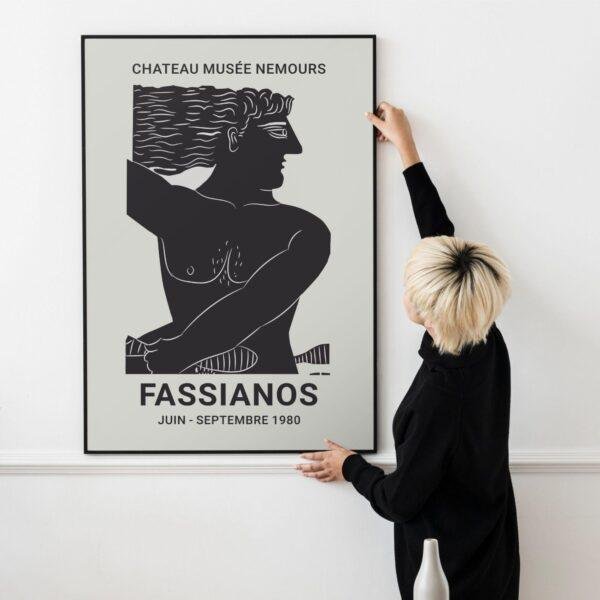 Alekos Fassianos Exhibition Poster - Château Musée Nemours 1980