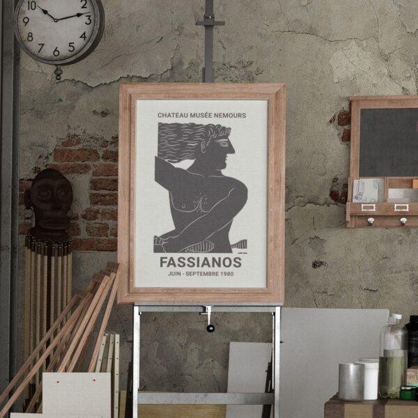 Alekos Fassianos Exhibition Poster - Château Musée Nemours 1980