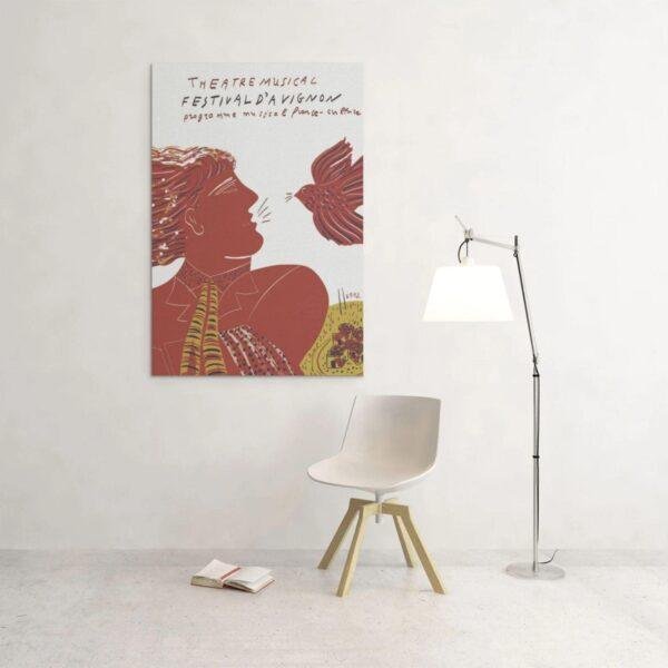 Alekos Fassianos Exhibition Poster - Festival D’Avignon 1982