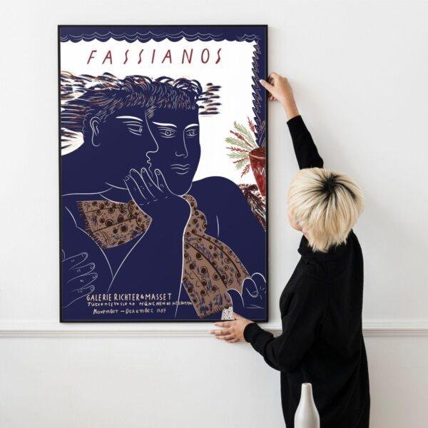 Alekos Fassianos Exhibition Poster - Galerie Richter & Masset Munich 1987