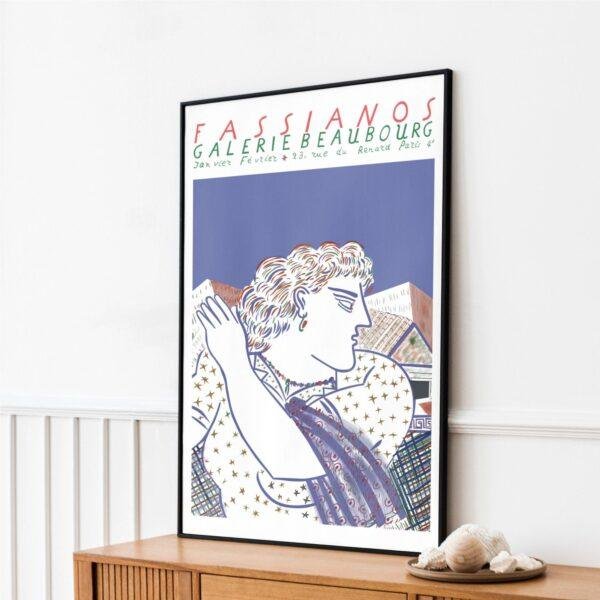 Alekos Fassianos Exhibition Poster - Gallerie Beaubourg Paris 1982