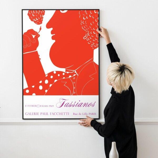 Alekos Fassianos Exhibition Poster - Galerie Paul Facchetti Paris 1969