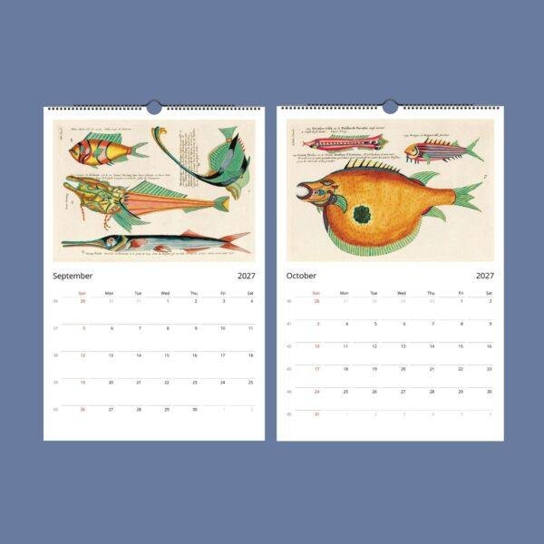 Marine Calendar – Louis Renard’s Fanciful Fish & Sea Creatures, Semi-Glossy Paper