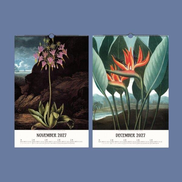 The Temple of Flora Botanical Calendar – English Artist, Robert John Thornton, Semi-Glossy Paper