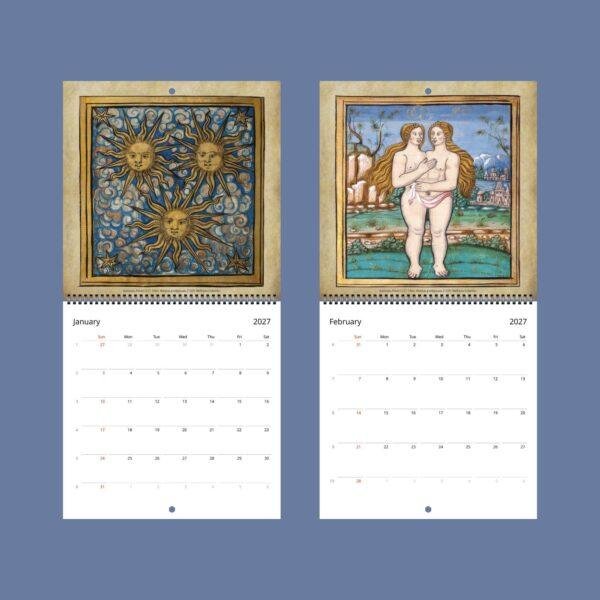 Signs & Wonders Wall Calendar - Gothic Home Decor, Dark Academia, Semi-Glossy Paper