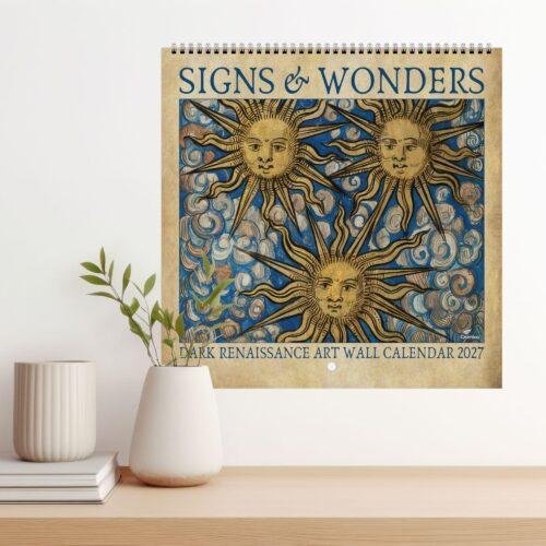 Signs & Wonders Wall Calendar - Gothic Home Decor, Dark Academia, Semi-Glossy Paper