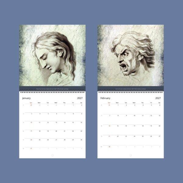 Jean Audran Wall Calendar - French Artist, Baroque Style, Semi-Glossy Paper