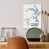 Kamisaka Sekka Wall Calendar – Japanese Woodblock, Butterfly Decor, Semi-Glossy Paper