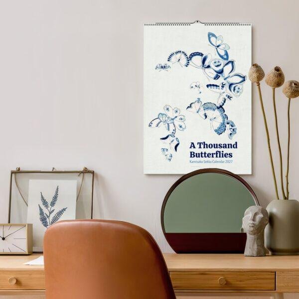 Kamisaka Sekka Wall Calendar – Japanese Woodblock, Butterfly Decor, Semi-Glossy Paper