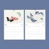 Kamisaka Sekka Wall Calendar – Japanese Woodblock, Butterfly Decor, Semi-Glossy Paper