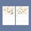 Kamisaka Sekka Wall Calendar – Japanese Woodblock, Butterfly Decor, Semi-Glossy Paper