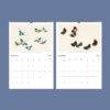Kamisaka Sekka Wall Calendar – Japanese Woodblock, Butterfly Decor, Semi-Glossy Paper