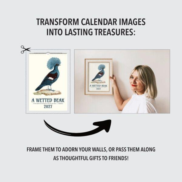 Vintage Pigeon Calendar – Women Artists, Bird Lover Gift, Semi-Glossy Paper
