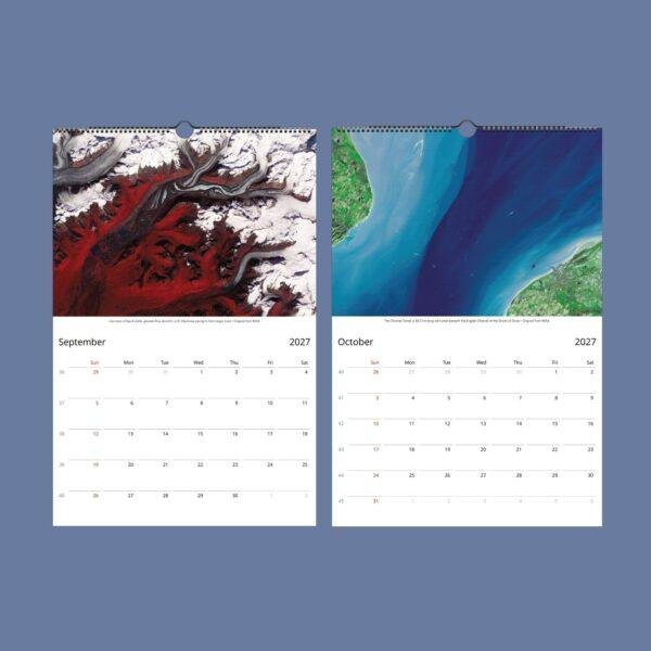 NASA Space Travel Wall Calendar – Hubble Telescope, Solar System, Semi-Glossy Paper