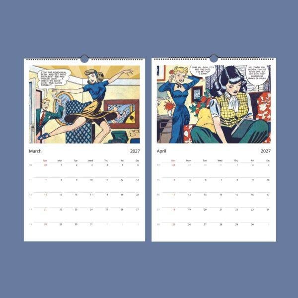 Ace Magazines Wall Calendar – Classic Comic Art, Golden Age Comics, Semi-Glossy Paper