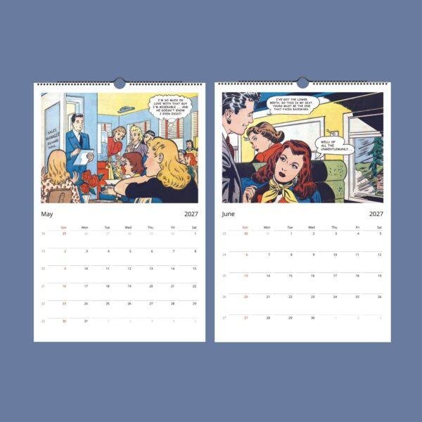 Ace Magazines Wall Calendar – Classic Comic Art, Golden Age Comics, Semi-Glossy Paper