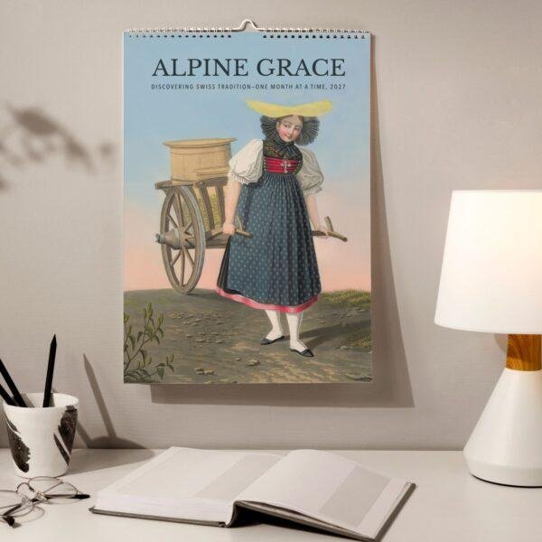 Swiss Tradition Art Wall Calendar – Traditional Costumes, Alpine Collectible, Semi-Glossy Paper