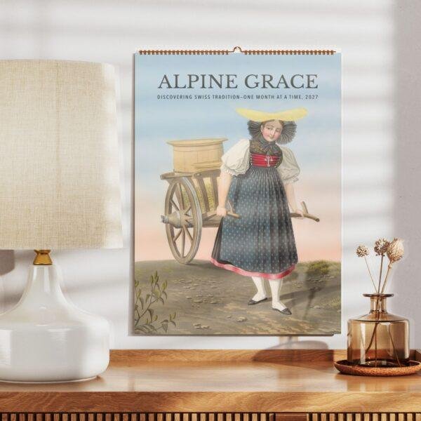 Swiss Tradition Art Wall Calendar – Traditional Costumes, Alpine Collectible, Semi-Glossy Paper