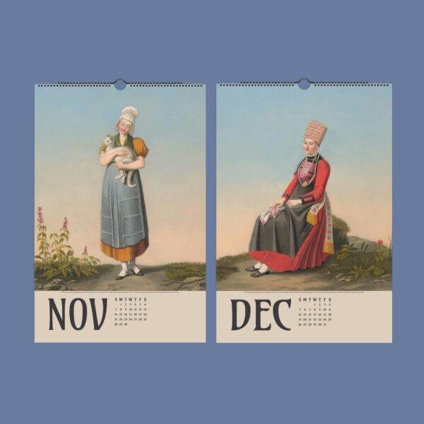 Swiss Tradition Art Wall Calendar – Traditional Costumes, Alpine Collectible, Semi-Glossy Paper
