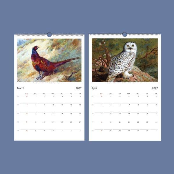 Birds of Britain Wall Calendar - Archibald Thorburn, Scottish Wildlife Artist, Semi-Glossy Paper