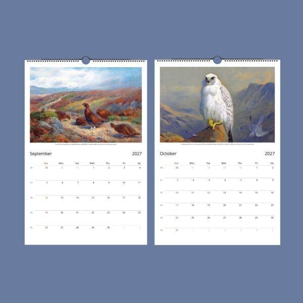 Birds of Britain Wall Calendar - Archibald Thorburn, Scottish Wildlife Artist, Semi-Glossy Paper