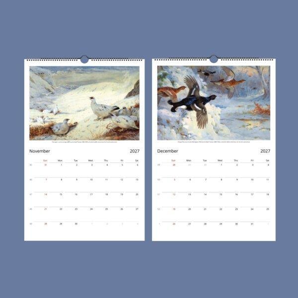 Birds of Britain Wall Calendar - Archibald Thorburn, Scottish Wildlife Artist, Semi-Glossy Paper