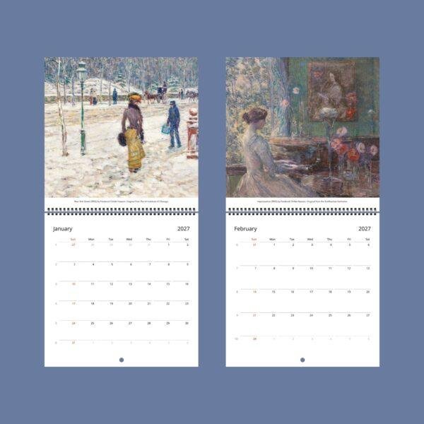 Childe Hassam Wall Calendar – American Artist, Impressionism Art, New York Paintings, Semi-Gloss Paper