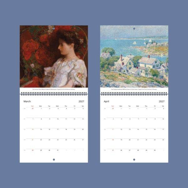 Childe Hassam Wall Calendar – American Artist, Impressionism Art, New York Paintings, Semi-Gloss Paper