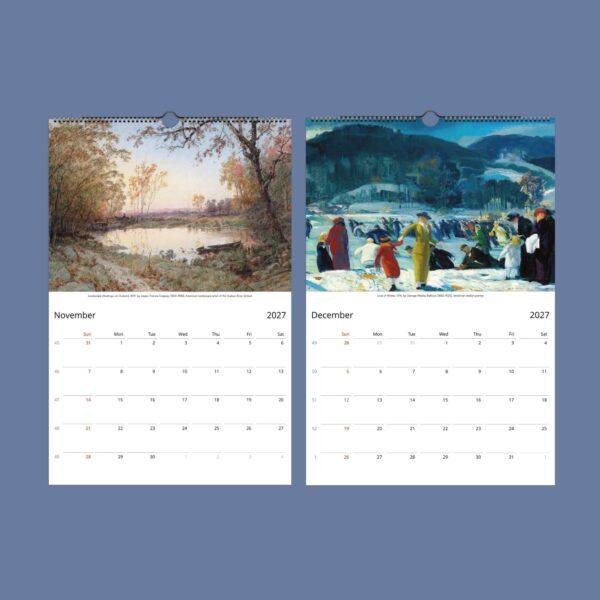 Country Life Wall Calendar – American Famous Paintings, Classic Artwork, Semi-Glossy Paper
