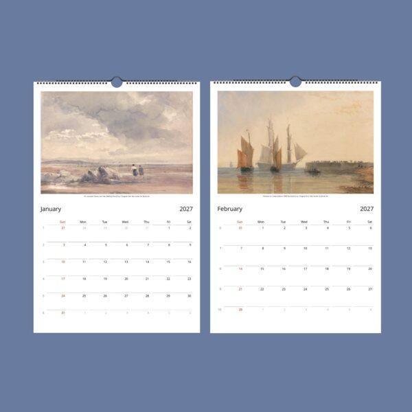 David Cox Wall Calendar - British Artist, Watercolor Paintings, Semi-Glossy Paper
