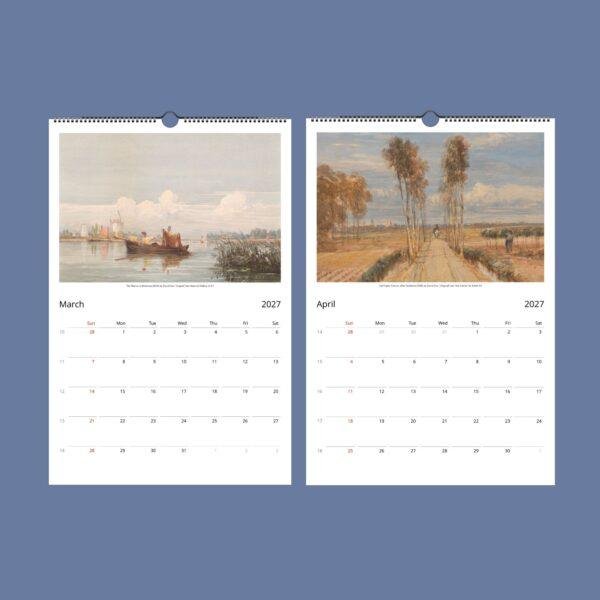 David Cox Wall Calendar - British Artist, Watercolor Paintings, Semi-Glossy Paper