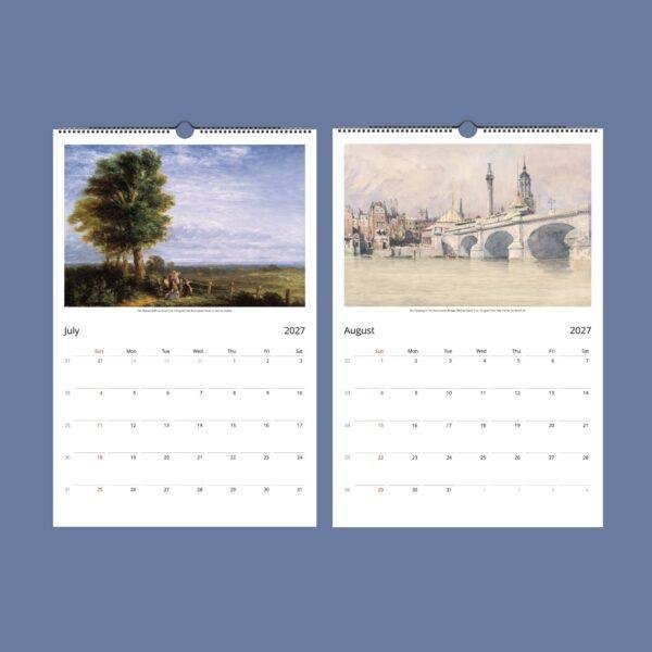 David Cox Wall Calendar - British Artist, Watercolor Paintings, Semi-Glossy Paper