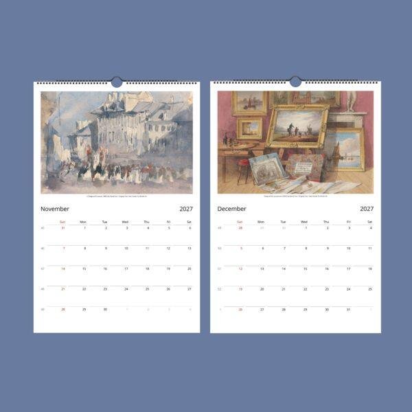 David Cox Wall Calendar - British Artist, Watercolor Paintings, Semi-Glossy Paper