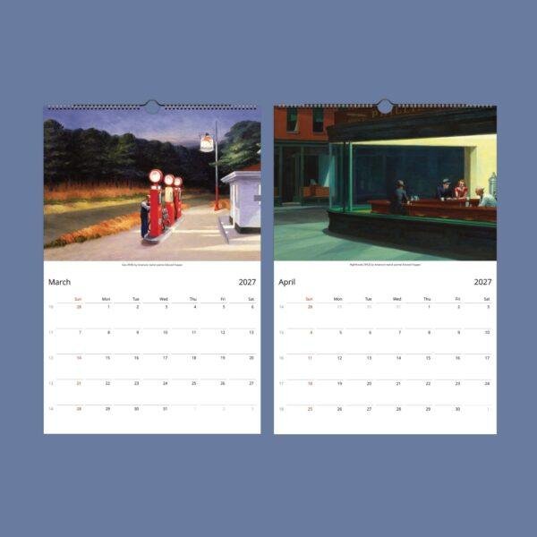 Edward Hopper Wall Calendar – American Artist, Realistic Art, Semi-Glossy Paper